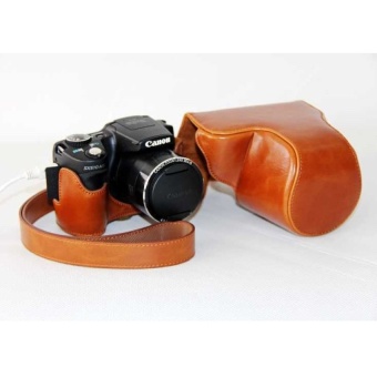 Gambar Top PU Leather Camera Case Bag Cover with Shoulder Strap forCanonPowerShot SX500 SX510 Brown (Camera Not Included)   intl