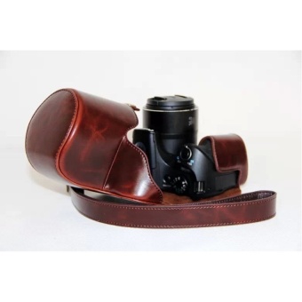 Gambar Top PU Leather Camera Case Bag Cover with Shoulder StrapforCanonSX530 SX520 Coffee (Camera Not Included)   intl