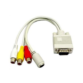 TV AV out kabel konverter adaptor VGA untuk S-Video 3RCA