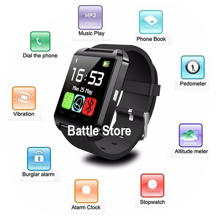 U8 Smartwatch Smart watch u8 bluetooth watch international For Android - Hitam