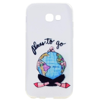 Gambar Ultra Thin Patterned Soft TPU Shell for Samsung Galaxy A5 (2017) SM A520   Girl Embracing Globe   intl