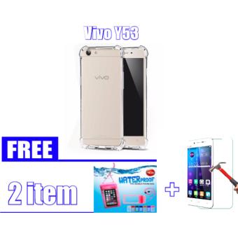 Gambar Ultrathin Anti Shock Vivo Y53 2017 Softcase  Anti Crack Vivo Y53Air Case 0.3mm + FREE Waterproof + Tempered Glass