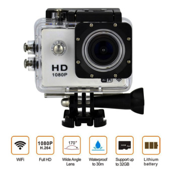 uNiQue Action Cam - Action Camera 1080 P - 12 MP - WIFI - Silver