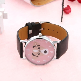 Unisex Lovely Cute Dogs Pattern PU Leather Bracelet Casual Quartz Watch(Black) - Intl Maret 2019 - 3 Unisex Lovely Cute Dogs Pattern PU Leather Bracelet Casual Quartz Watch(Black) - intl - 3