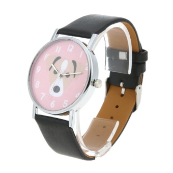 Unisex Lovely Cute Dogs Pattern PU Leather Bracelet Casual Quartz Watch(Black) - Intl Maret 2019 - 5 Unisex Lovely Cute Dogs Pattern PU Leather Bracelet Casual Quartz Watch(Black) - intl - 5