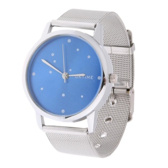 Gambar Unisex Quartz Watch Ultra Thin Dial Stainless Steel Mesh Strap Wrist Watch   intl
