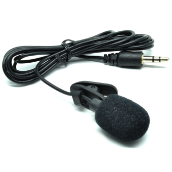 Universal 3.5mm Microphone with Clip for Smartphone / Laptop / Tablet PC - MK02 - Black  