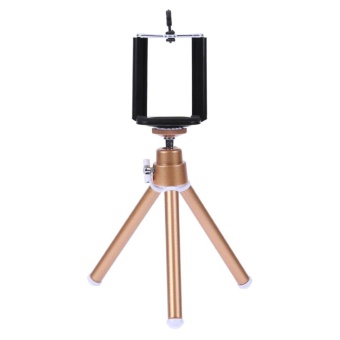 Gambar Universal Mini Flexible Camera Phone Tripod Stand Holder+Clip(Gold)   intl