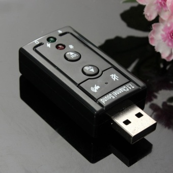 Gambar USB 2.0 External 7.1 Channel 3D Sound Card Speaker Mic Earphone Audio Adapter   intl