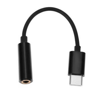 Gambar USB 3.1 Type C Male to 3.5mm Female Earphone Audio Adapter Cable(Black)   intl