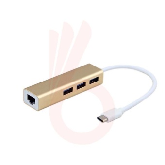 Gambar USB 3.1 Type C USB C Thunderbolt 3 to Gigabit EthernetLANNetworkAdapter with 3 USB3.0 Hub   intl
