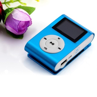 Gambar USB Clip MP3 Player LCD Screen Support 32GB Micro SD TF Card Blue  intl