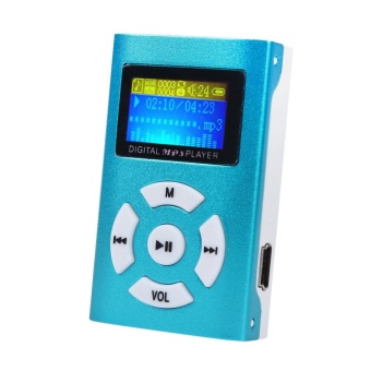Gambar USB Mini MP3 Player LCD Screen Support 32GB Micro SD TF Card Blue  intl