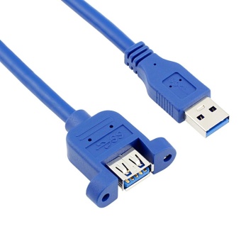 Gambar USB3.0AM AF Male Male Sync Data Charger Fast Charging Cable(1m)Blue   intl