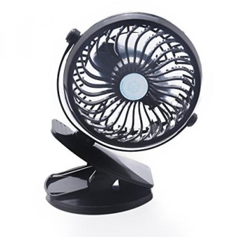 Gambar VERKB Mini USB Table Fan, 2000mAh Rechargeable Personal Desk withClip Airflow Enhanced Lower Noise(Black)   intl
