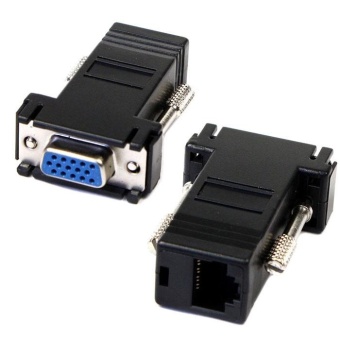 Gambar VGA Extender Female To Lan Cat5 Cat5e RJ45 Ethernet Female Adapter  intl