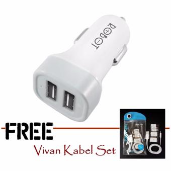 Vivan Robot Car Chargers RT-C05 - White + Kabel Vivan Set Pro  