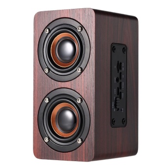 Gambar W5 Red Wood Grain Bluetooth Speaker Bluetooth 4.2 Dual Louderspeakers Super Bass Subwoofer Hands free with Mic 3.5mm AUX IN TF Card   intl
