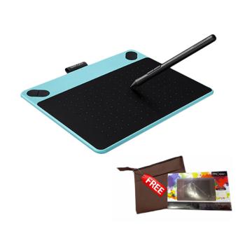 Wacom Intuos Draw CTL490 Pen Tablet - Mint Blue + Gratis Softcase dan Proskin Antigores  