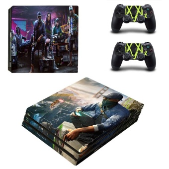 Gambar Watch Dog Game Skin Sticker for Sony Playstation 4 Pro PS4 ProPromotion Console +2Pcs Controller Film Stickers YSP4P 0573   intl