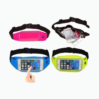Waterproof Sport Waist Bag for Handphone Android for Oppo R9S- Biru muda