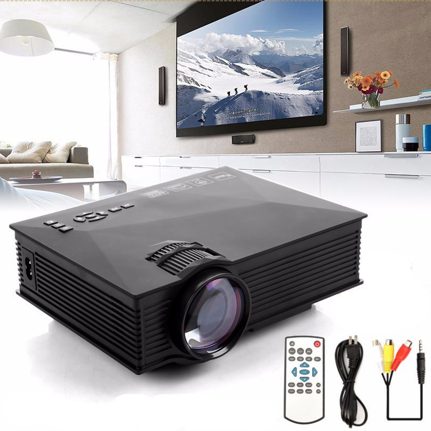 Welink Mini Projector UC46 Portable Multimedia Home Cinema Theater 1200 Lumens LED Projection with USB VGA HDMI SD Card AV WiFi for Party Home Entertainment 20000 Hours Led Life with Remote (Black) - intl