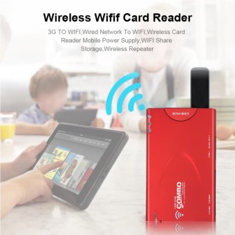 Gambar Wireless Network Storage WiFi Card Reader with 1500MAH Power Bank(Blue)   intl