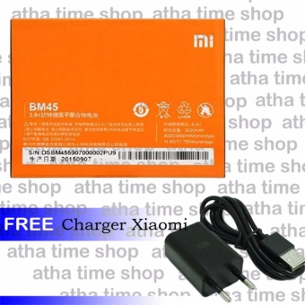 Xiaomi Original Battery BM-45 Baterai for Xiaomi Redmi Note 2 [3020 mAh] + Free Charger Xiaomi  