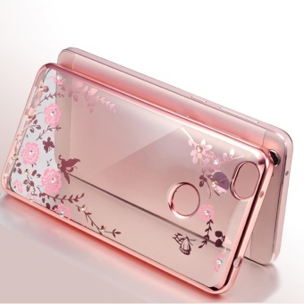 Gambar Xiaomi Redmi 4X Case, Gogerstar Silicone Bling Diamond Clear Cover Soft TPU Flower Flora Phone Cases for Xiaomi Redmi 4X   intl