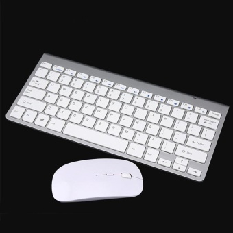 Gambar YBC Ultra Slim Wireless Keyboard dengan Mouse Kit Set untuk Desktop Laptop PC