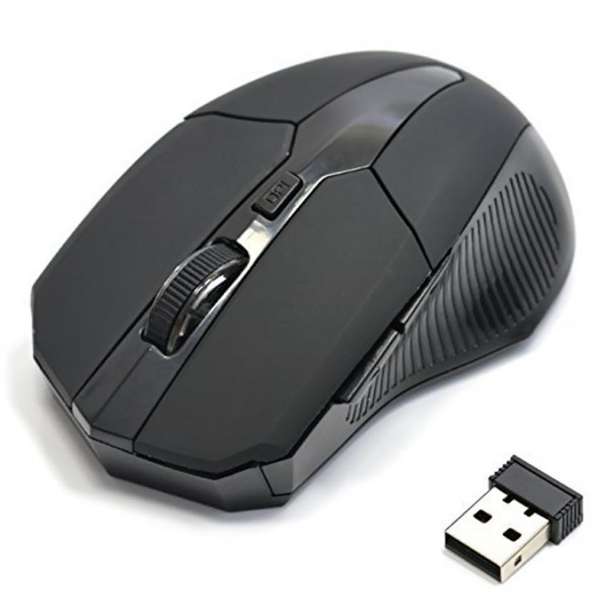 image:                  YBC USB Wireless Optik mouse 5 tombol komputer laptop untuk Gaming Mouse (Hitam)                              