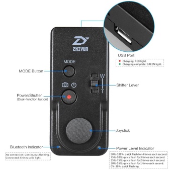 Zhiyun ZW-B02 Wireless Remote Control for Zhiyun Rider-M Crane Crane-M Smooth-2 Smooth-3 Smooth-Q Gimbal Stabilizer Outdoorfree^ - intl