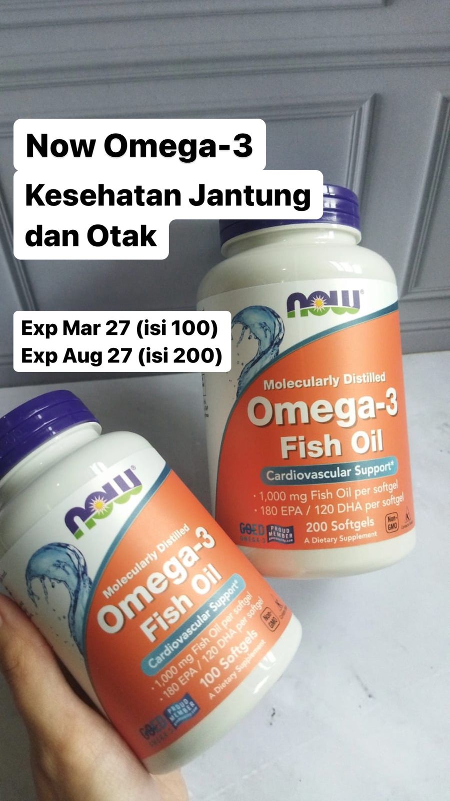 Now Foods Omega 1000 mg 180EPA 120DHA Molecularly Distilled