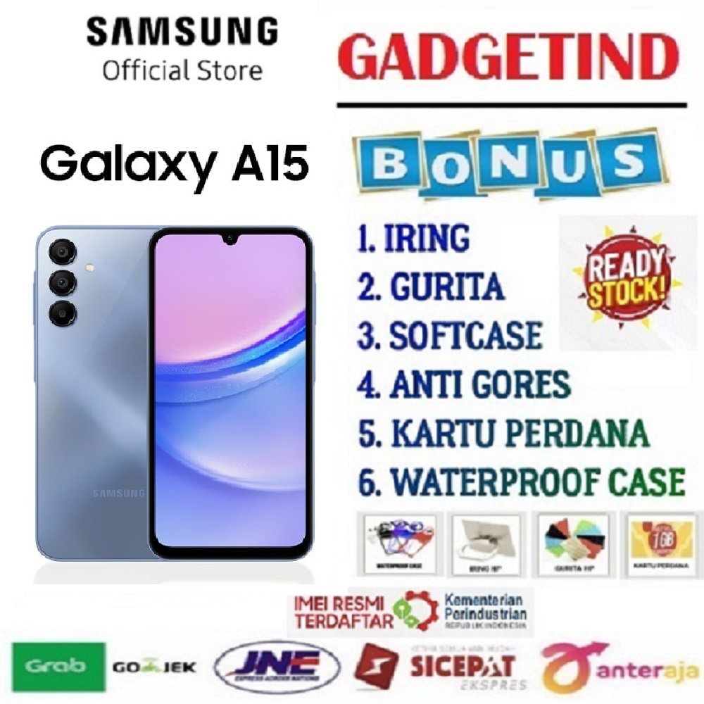 Promo Samsung Galaxy A15 Lte 8/256Gb - Processor: Octa-Core - Size: 6.5 Inch - Technology: Super Amoled + 90Hz Warranty Harga 1,782,000 rupiah*Gratis Ongkir