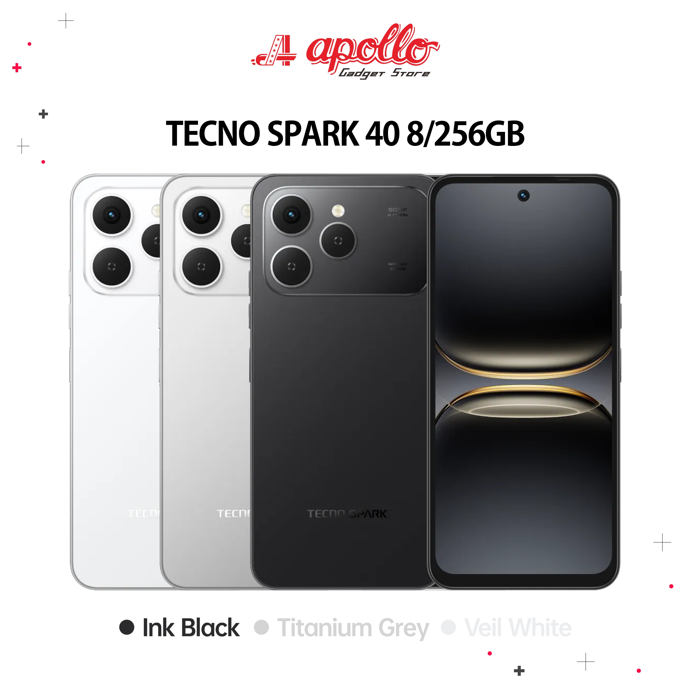 Tecno Spark 40 8/256Gb Official Indonesian Warranty Harga  1,999,000 Ringgit*Penghantaran Percuma