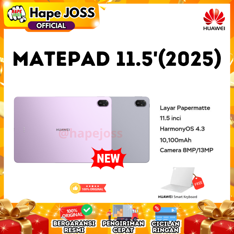 Huawei Matepad 11.5 Inch 8/256Gb Wifi 2025 (Free Keyboard) Official Warranty Harga 5,999,000 rupiah*Gratis Ongkir
