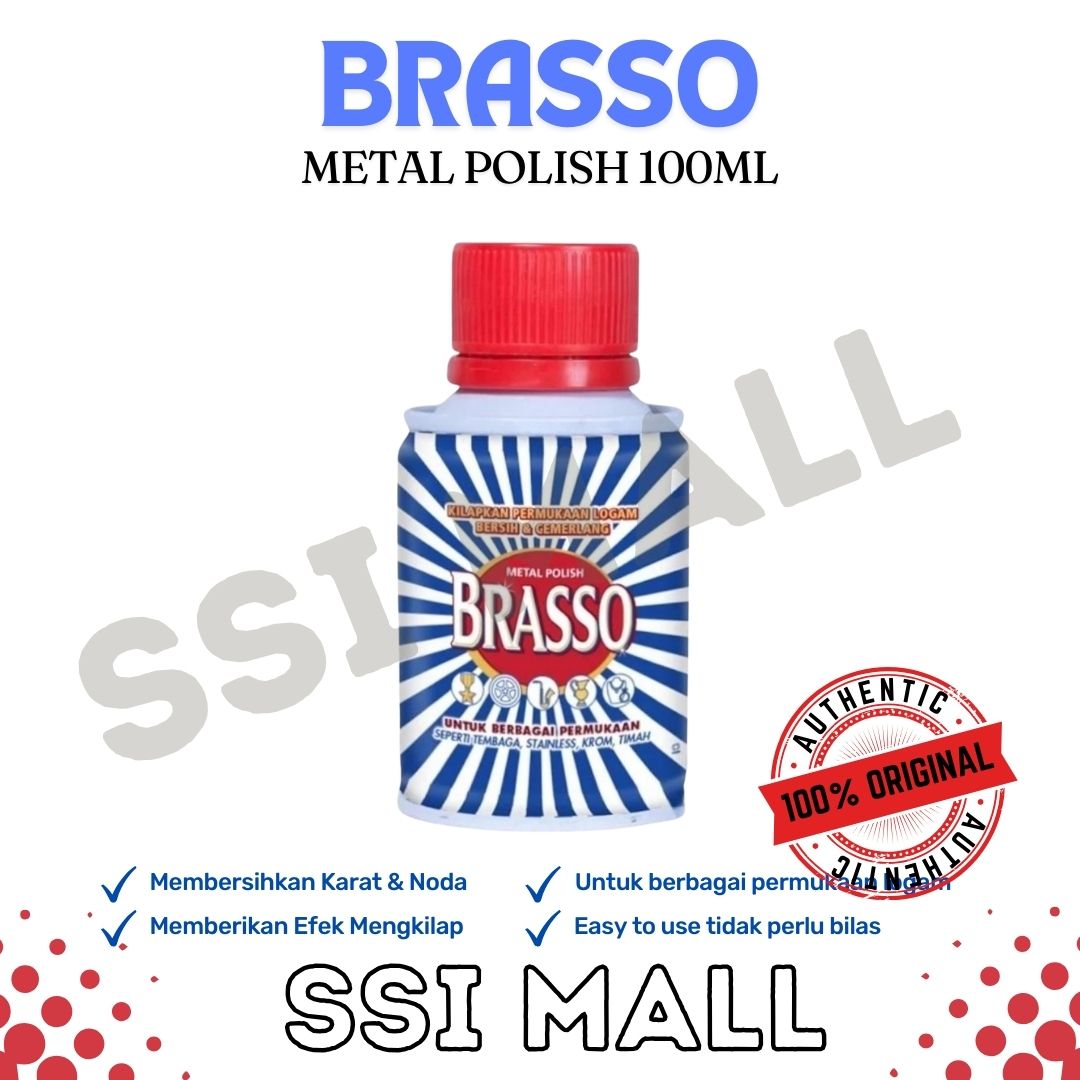 BRASSO METAL POLISH 100ML / PENGKILAP LOGAM 100 ML Harga 29,999 rupiah*Gratis Ongkir