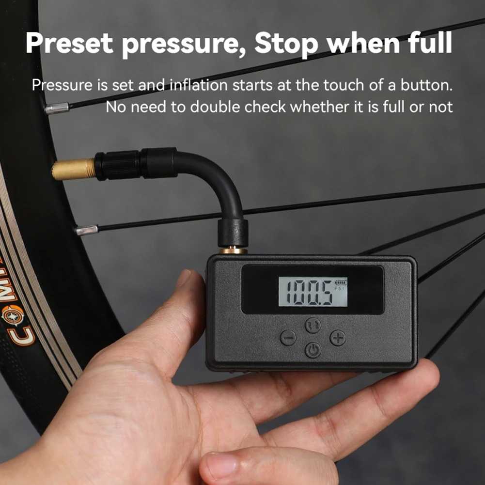 Pompa Ban Elektrik Auto Stop Pressure Digital Rechargeable Giá 490,600 Đồng*Miễn phí vận chuyển