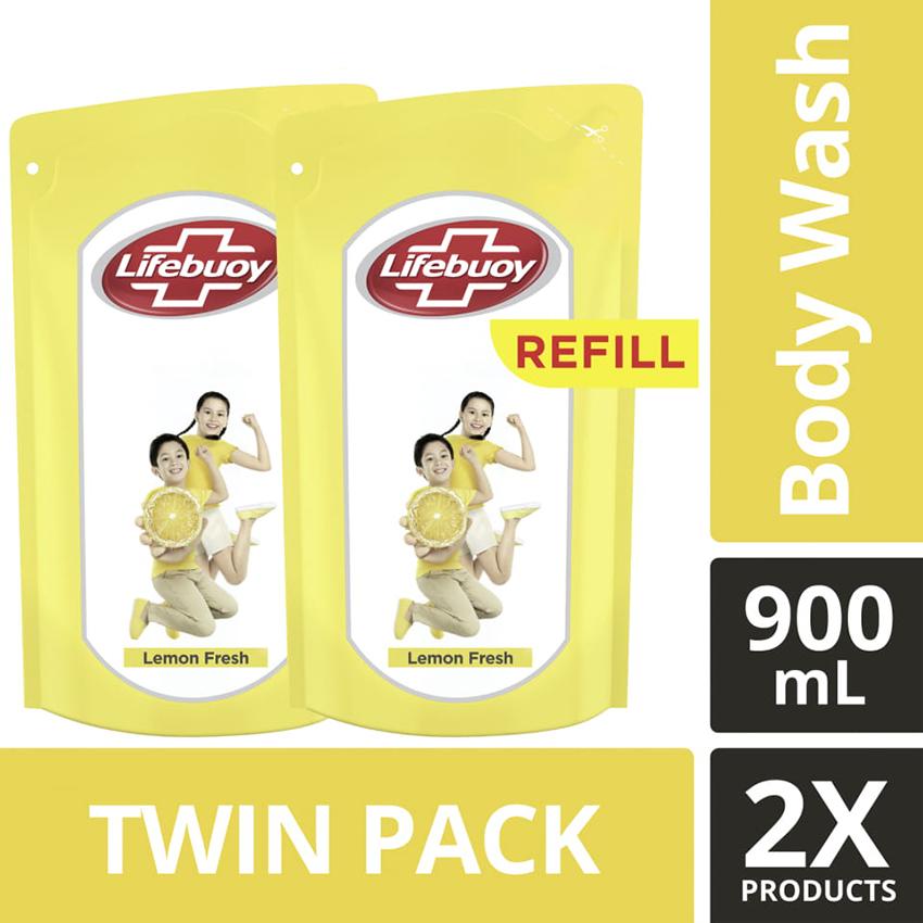 Lifebuoy Sabun Mandi Cair Lemon Fresh Refill 900ML Twin Pack