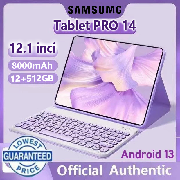 【 2025 new】galaxy tab Pro14 5g/4G Android 12.1 inch HD 90Hz WiFi 8800mAh Android 13.0 Galaxy Tab Pro14 (16GB RAM + 512GB ROM) original new educational tablets promotion product warranty learning gaming tablets dual card tablets Android tablets Harga  890,990 Ringgit*Penghantaran Percuma