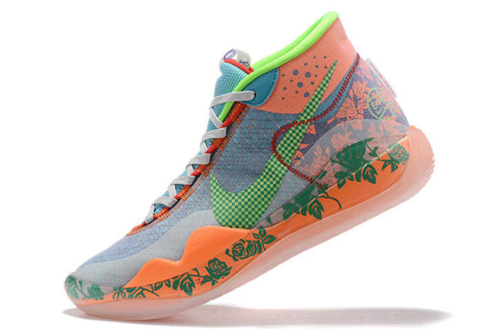 blue and green basketball shoes