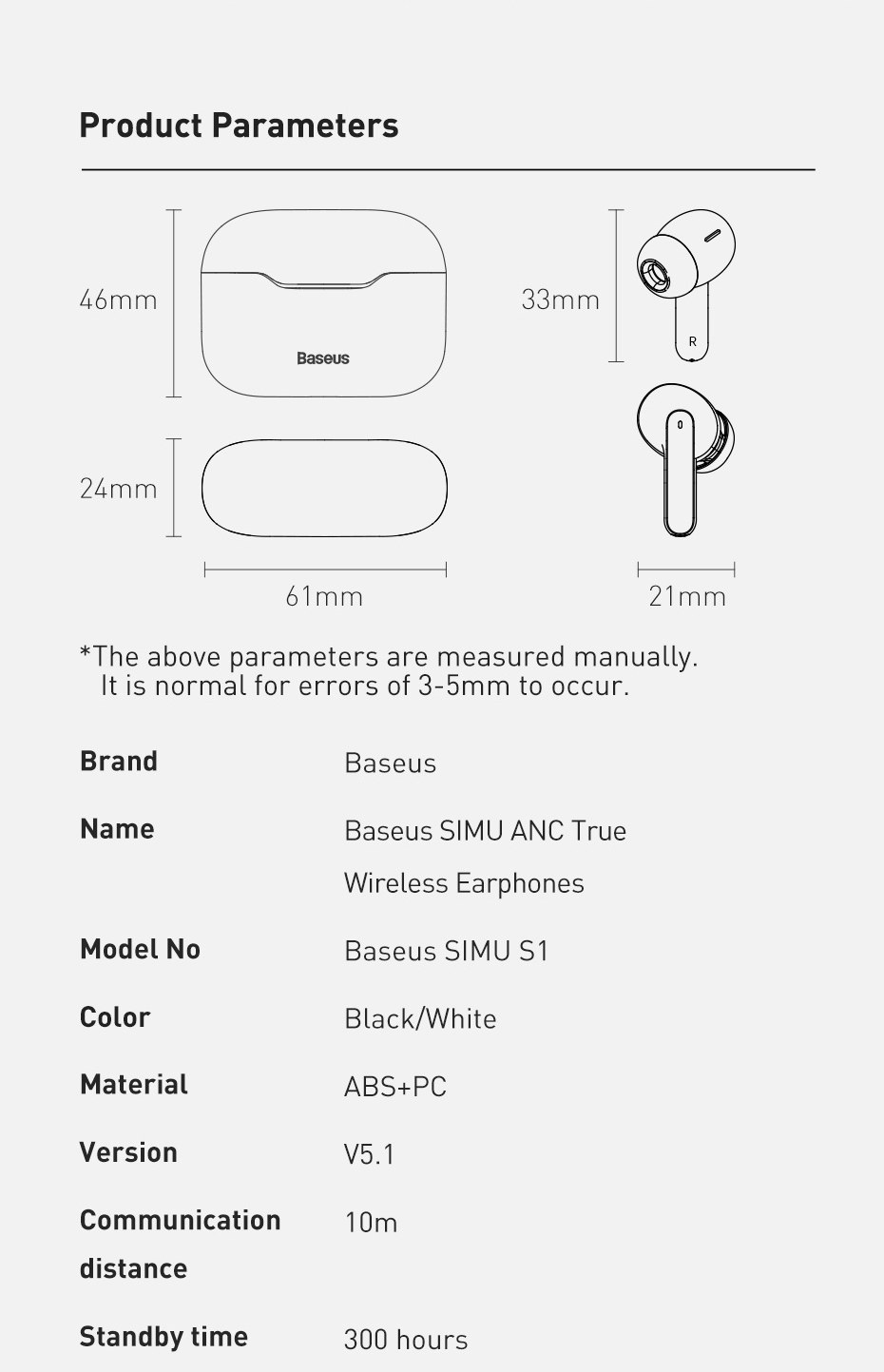 Baseus Headphone Bluetooth SIMU ANC True S1 Pro Blue MOQ:10 (NGS1P-03) -  buy with delivery from China | F2 Spare Parts