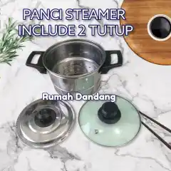 COD panci kukus Steamer tutup kaca berbagai macam ukuran set sendok nasi termurah