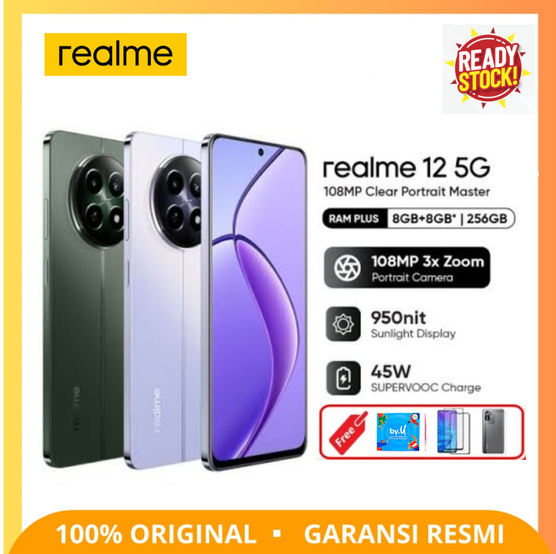 Realme 12 5g (8/256) Official Store Guarantee - 8/256 Green, Bonus Harga 2,150,000 Ringgit*Penghantaran Percuma