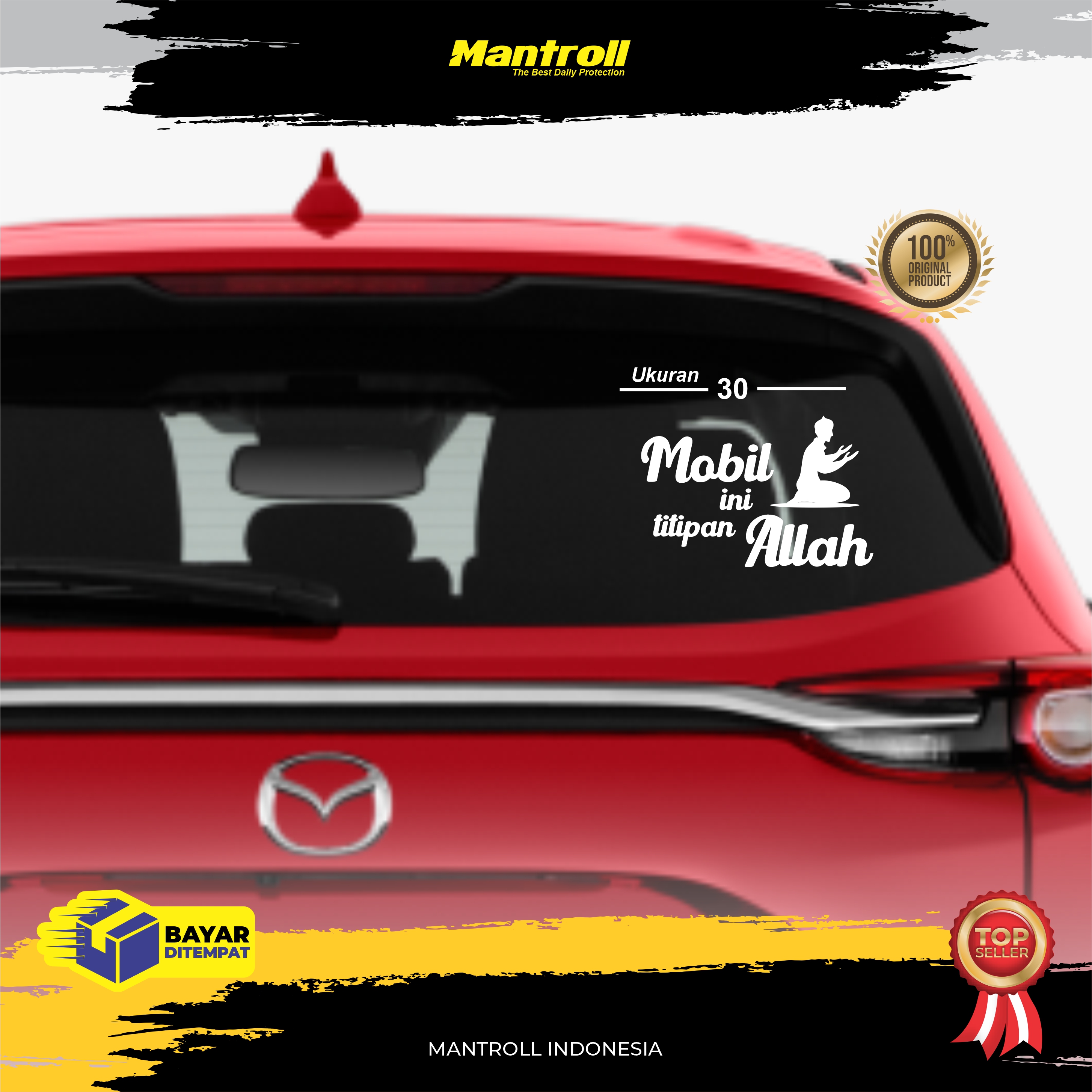 Mantroll Stiker Kaca Mobil Premium Tulisan mobil ini titipan allah ukuran jumbo Harga 95,000 Ringgit*Penghantaran Percuma