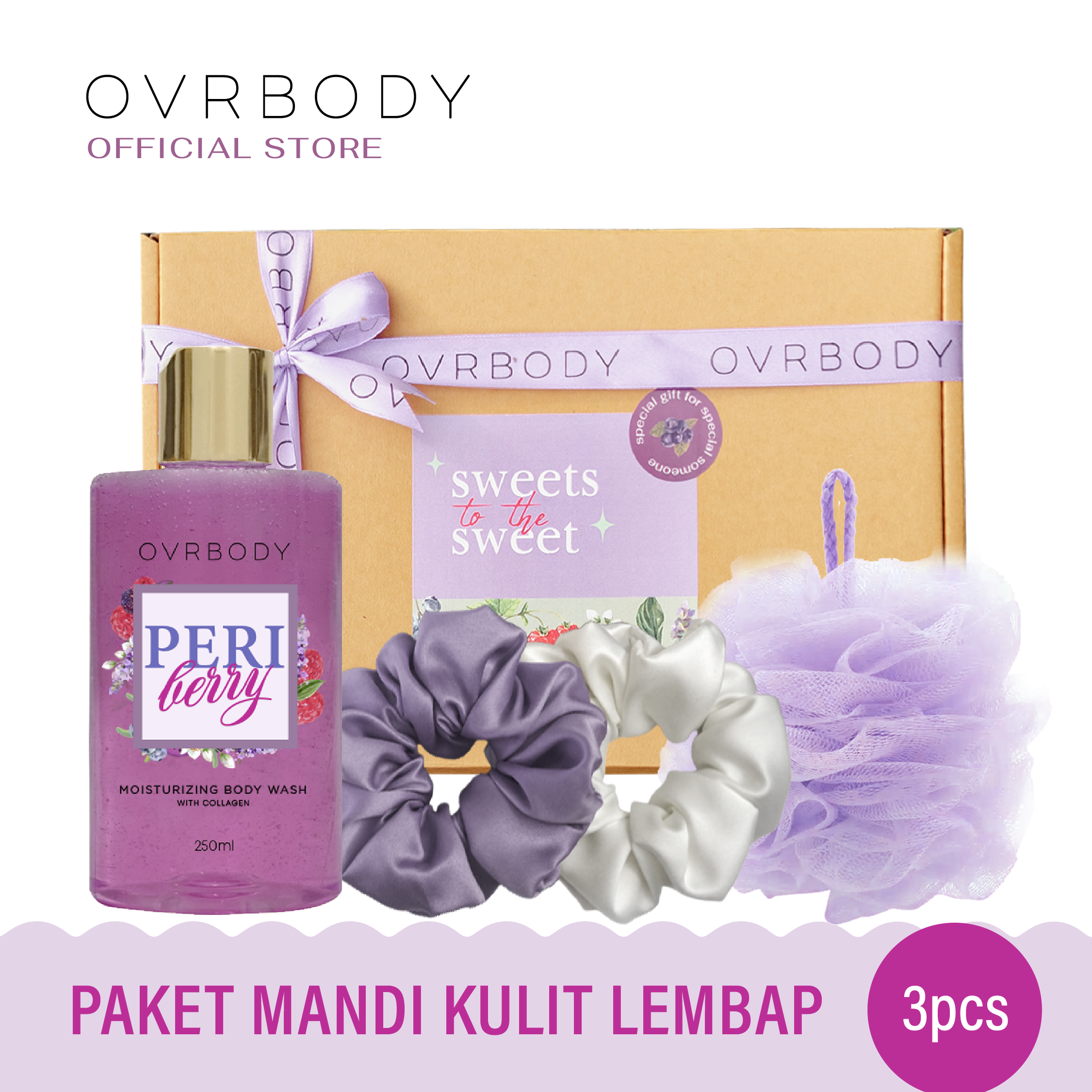 OVRBODY hadiah To Ovrself Shower Set Hampers Peri Berry - Paket Hampers Body Care Hemat