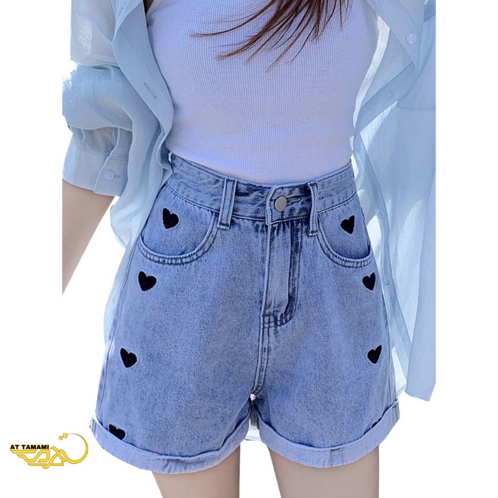 TERBARU CELANA PENDEK JEANS LOVE MINI LOVE HOTPANTS KOREAN