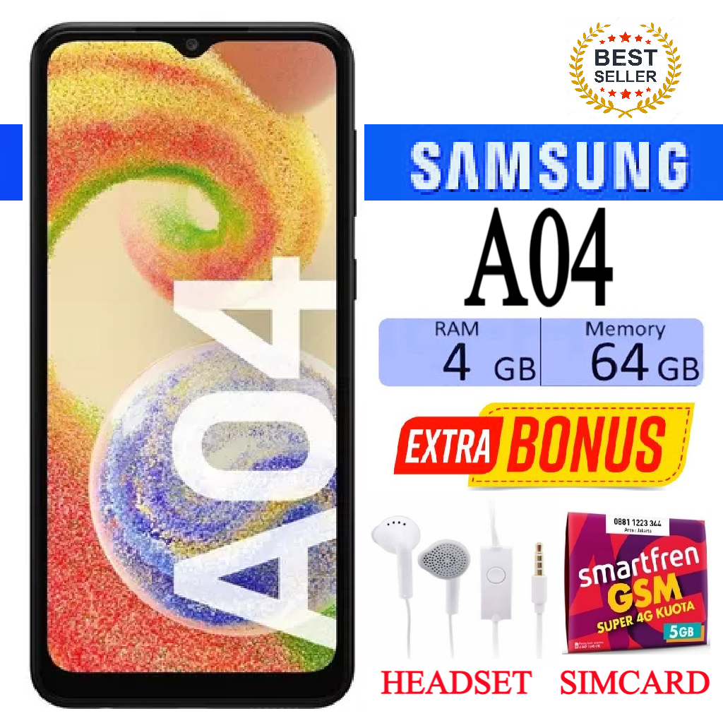 FLASH SALE!!! HP SAMSUNG GALAXY A04 RAM 4/64 GB FULLSET Bergaransi Harga 950,000 rupiah*Gratis Ongkir
