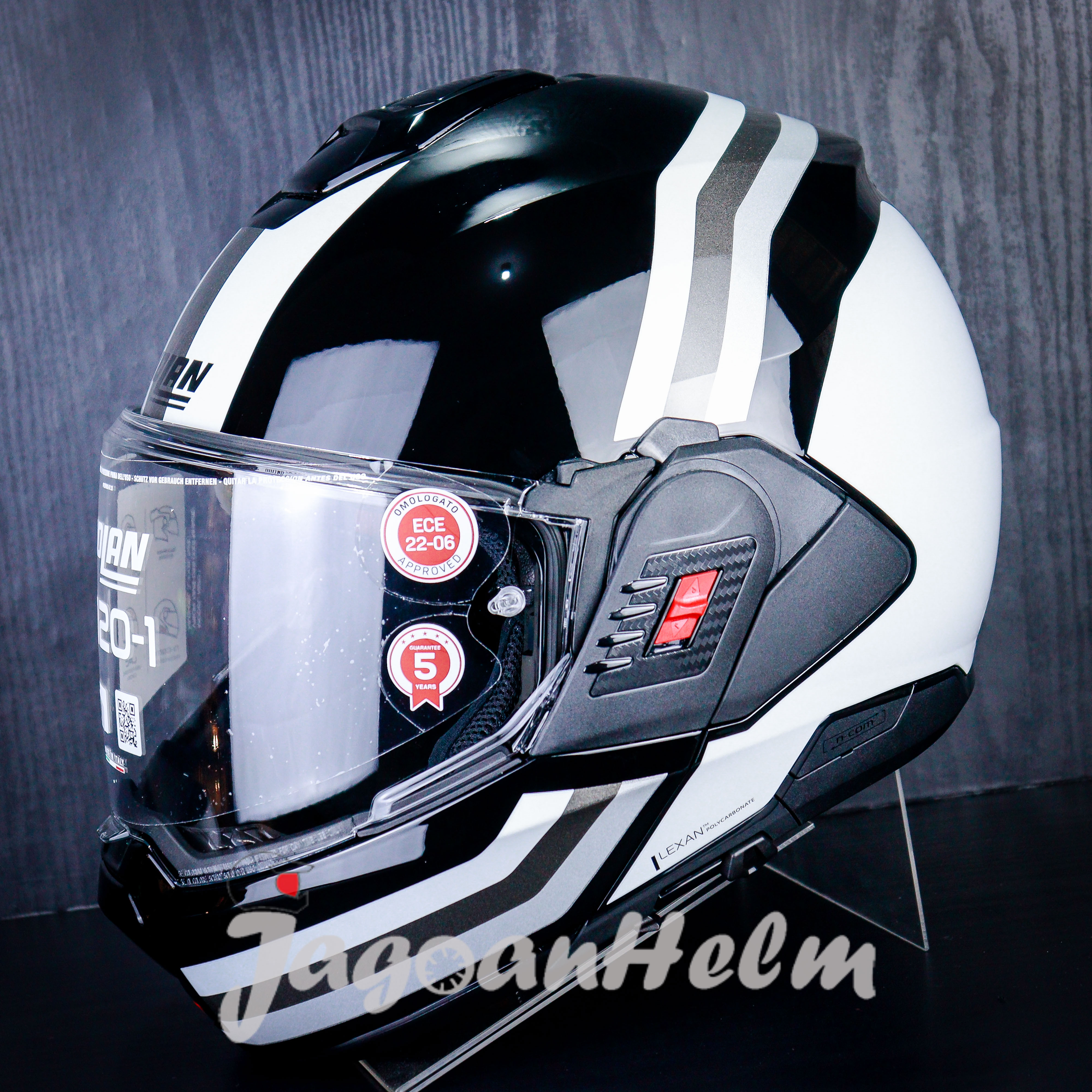 NOLAN HELM N1201 LINEO NCOM #348 | BLACK WHITE SILVER | N120-1 MODULAR Harga 8,569,000 rupiah*Gratis Ongkir