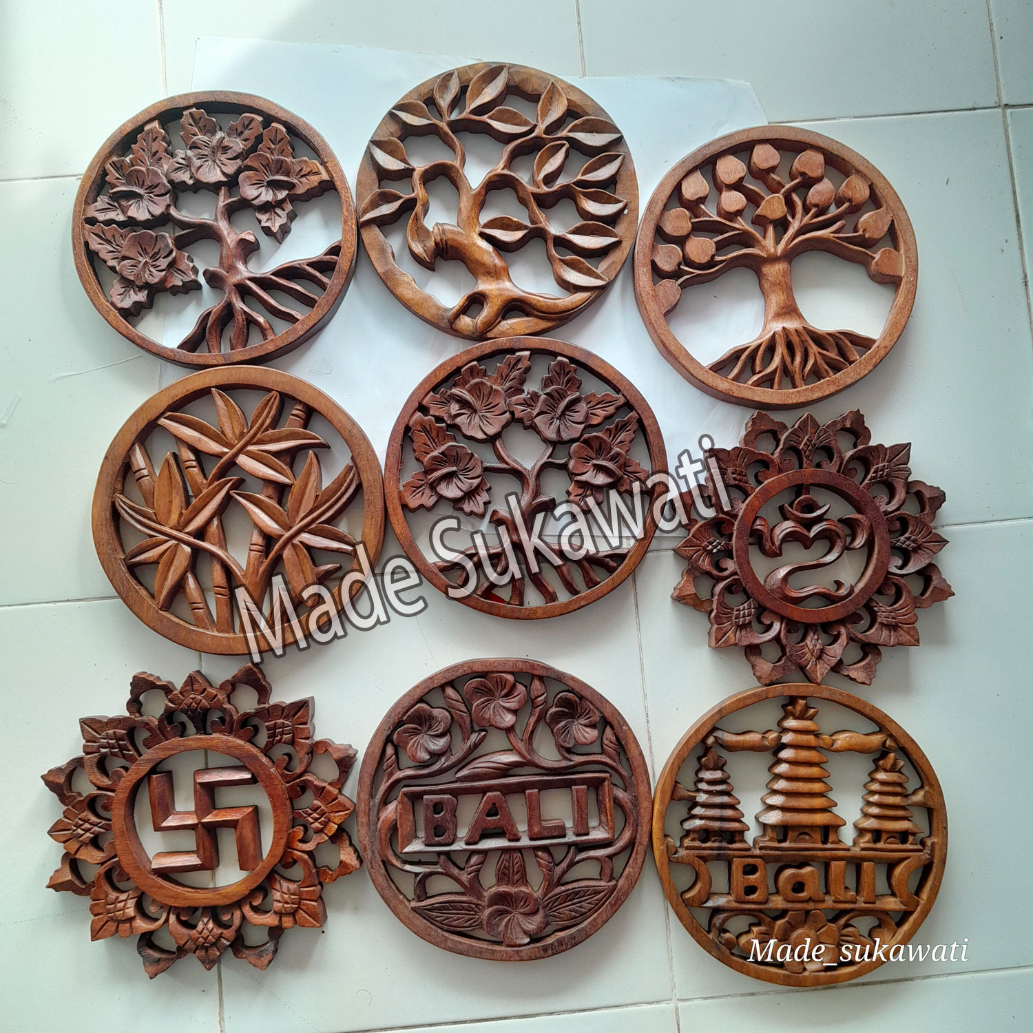20cm traditional Balinese wood carving wall decoration Bali carving
